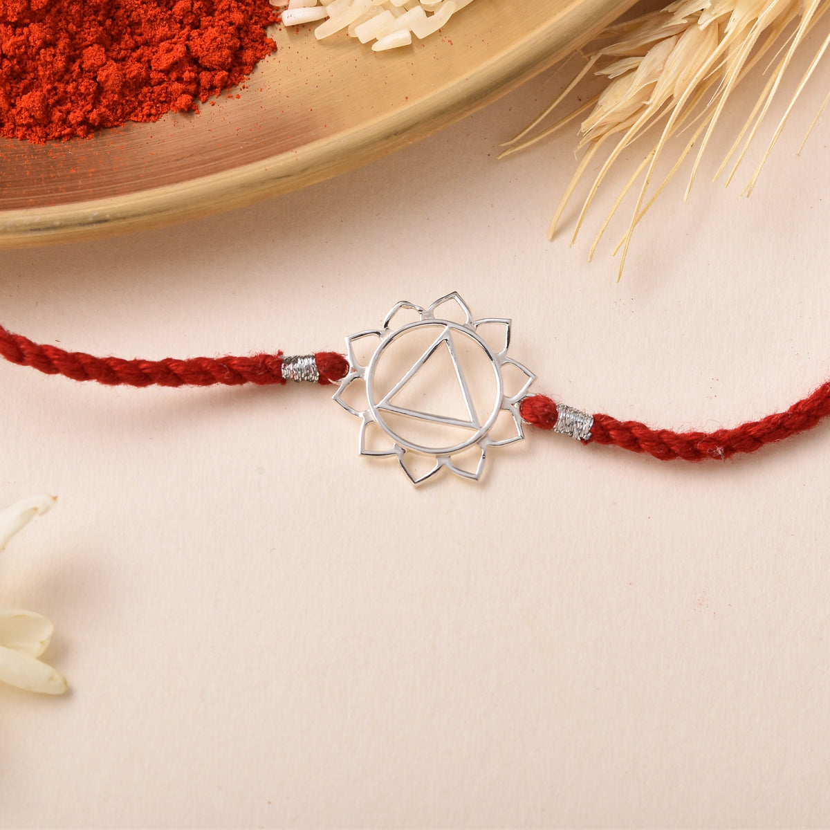 Roovi 925 Silver Krishna Chakra Rakhi For Brother