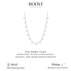 Sparkling Diva Everyday American Diamond Necklace in 925 Silver