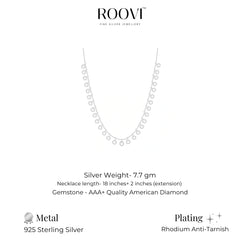 Chandani Partywear American Diamond Necklace in 925 Silver