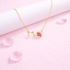 Lotus Blush 925 Silver Necklace with Meenakari