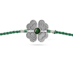 Roovi 925 Silver Lucky Leaf Rakhi For Brother