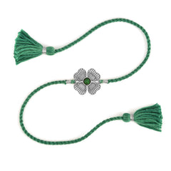 Roovi 925 Silver Lucky Leaf Rakhi For Brother