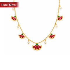 Roovi Lotus Aura 925 Silver Necklace for Women