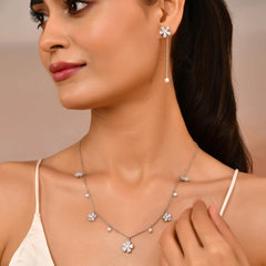 Roovi Lush Flora Drop Earrings in 925 Silver