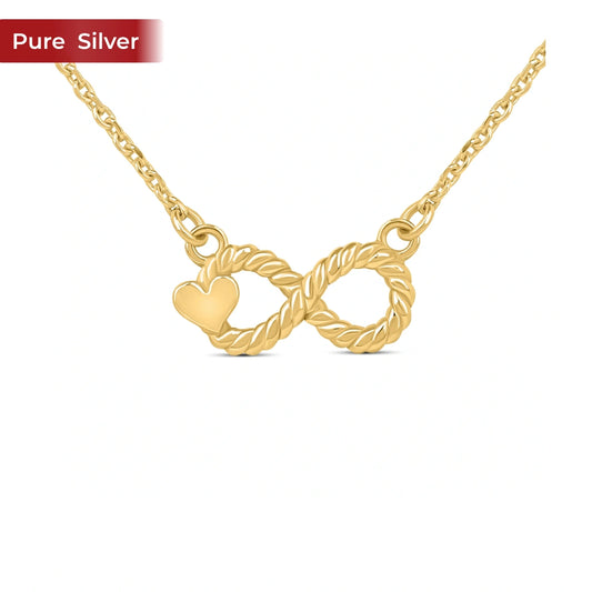 Roovi 925 Sterling Silver Infinity Gold Plated Necklace for Women | Minimal Necklace