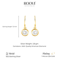 Roovi 925 Silver Party Diamond Dangler Earrings for Women