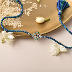 Roovi 925 Silver Clover Rakhi Rakhi For Brother