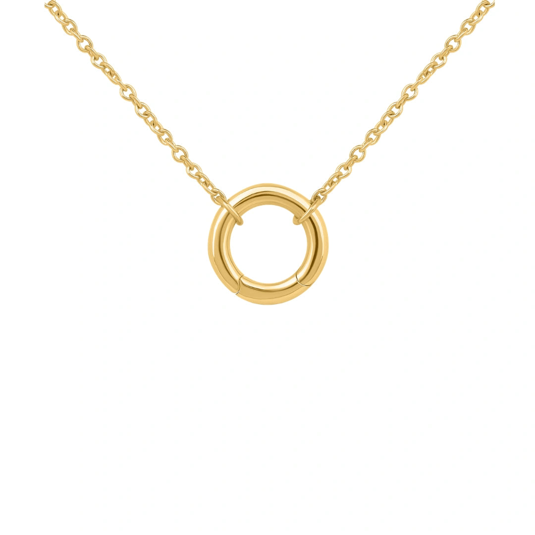 925 Sterling Silver Gold Plated Halo Pendant Necklace for Women | Lightweight Minimal Chain Necklace