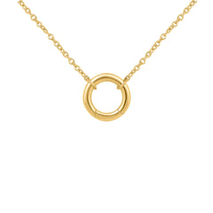 925 Sterling Silver Gold Plated Halo Pendant Necklace for Women | Lightweight Minimal Chain Necklace