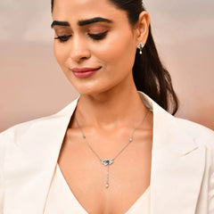 Roovi 925 Silver Mira Emerald  Necklace