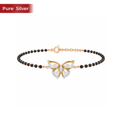 Roovi Ziya Butterfly 925 Sterling Silver Mangalsutra Bracelet for Women