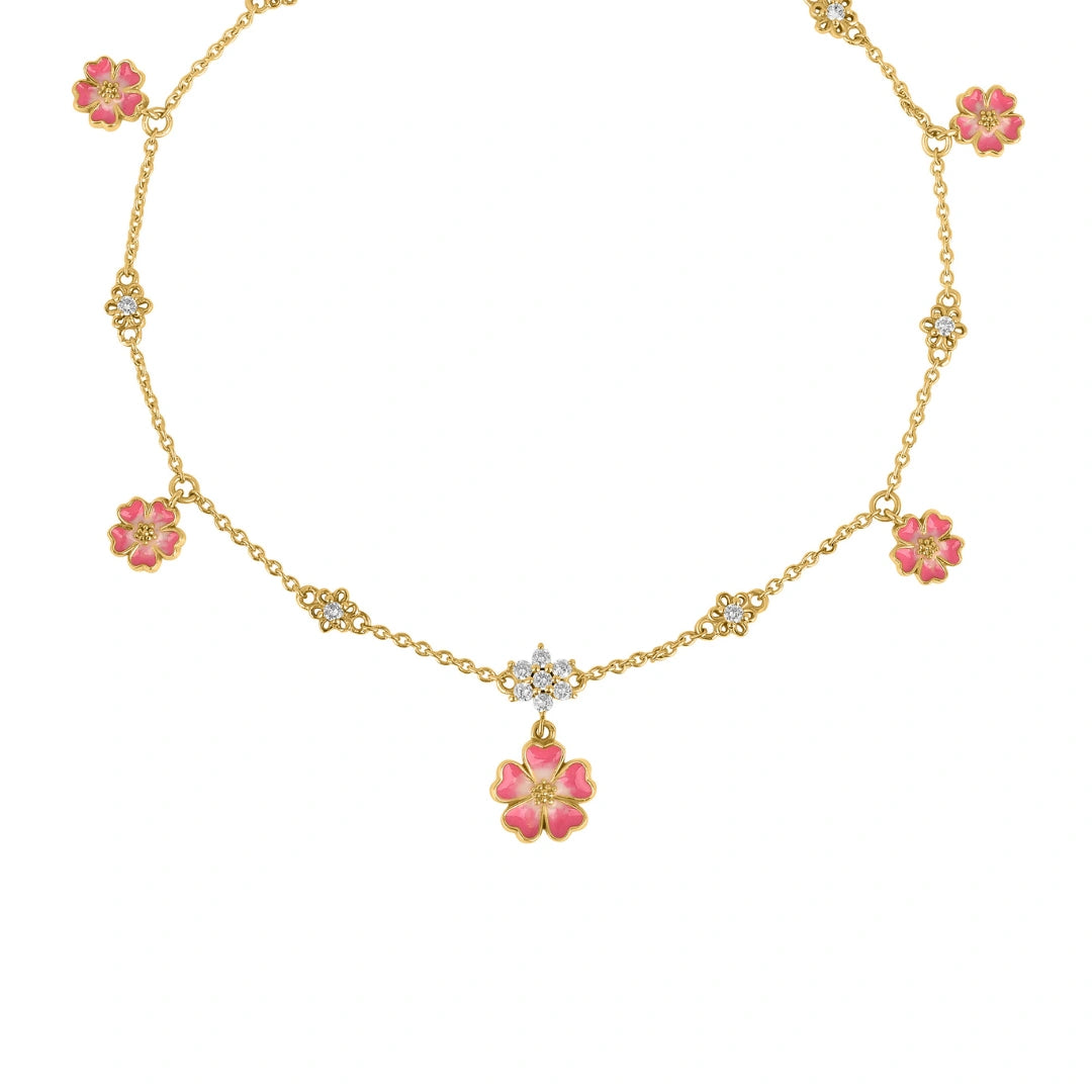 Flora Vibe Party Wear Anklet in 925 Silver