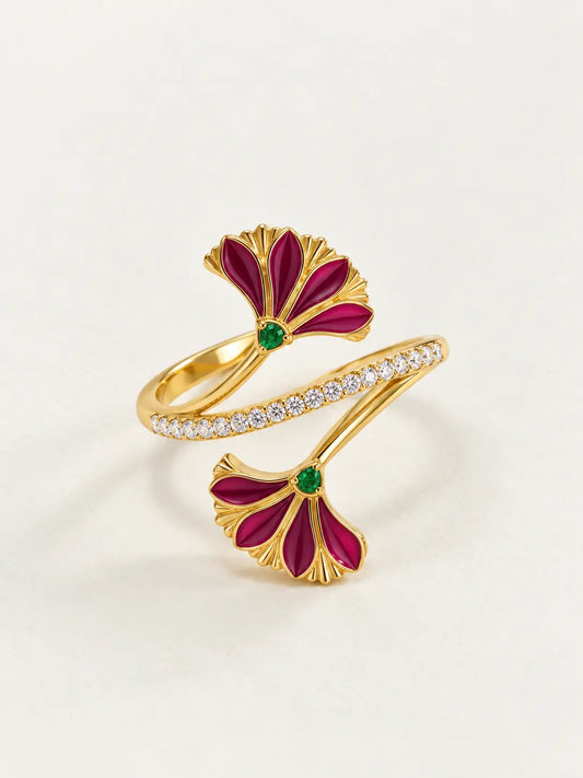 Roovi Zoya Ring 925 Sterling Silver Lotus Ring