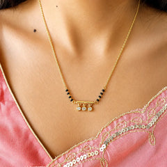 Roovi Nitya Fine 925 Silver Lab Grown Diamond Mangalsutra with Gold Vermeil