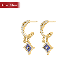 Roovi Zara 925 Sterling Silver Hoop Earrings with 22KT Gold Plated
