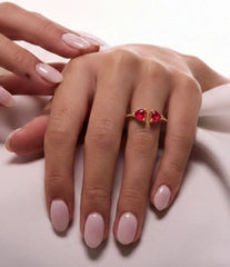 Dil to Dil Heart Ring in 925 Silver with American Diamonds