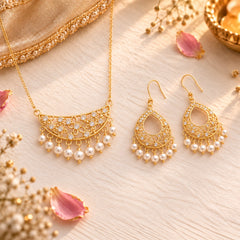 925 Silver Necklace Earring Combo for Women | Minimal Jewelry Set – Roovi