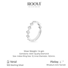 Roovi Daylight 925 Silver American Diamond Ring