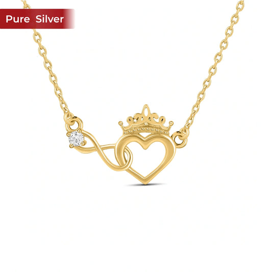 Roovi 925 Sterling Silver Gold Plated Infinity Heart Necklace for Women | Minimal Necklace