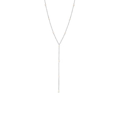 Opera Pearl Lariat Y-Necklace in Pure 925 Silver