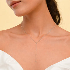 Opera Pearl Lariat Y-Necklace in Pure 925 Silver