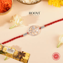 Roovi 925 Silver Shree Ram Rakhi Hamper for Brother