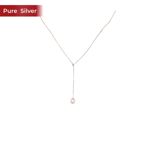 Roovi Lariat Pearl Neckalce in 925 Silver