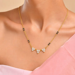 Roovi Prism Drop Lab Diamond Mangalsutra in 18kt Gold Vermeil