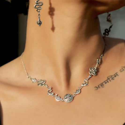 Folk Riot Silver Plated Necklace