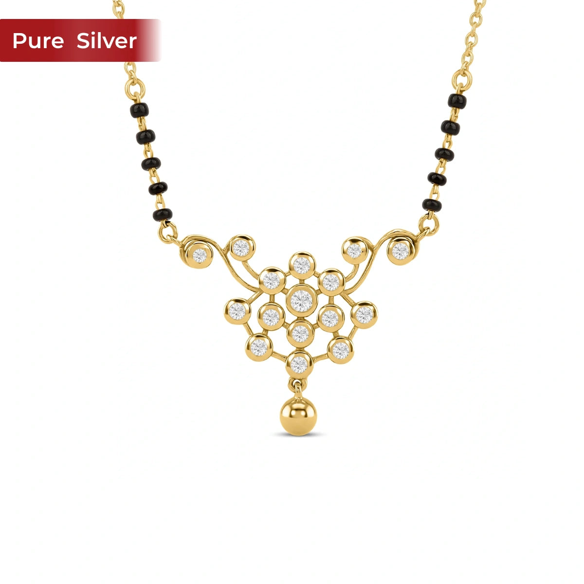 Roovi Tatva 925 Silver Mangalsutra for Women with American Diamond