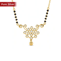 Roovi Tatva 925 Silver Mangalsutra for Women with American Diamond