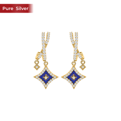 Roovi Zara 925 Sterling Silver Hoop Earrings with 22KT Gold Plated