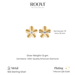 Roovi Flower Power 925 Silver Zircon Studs
