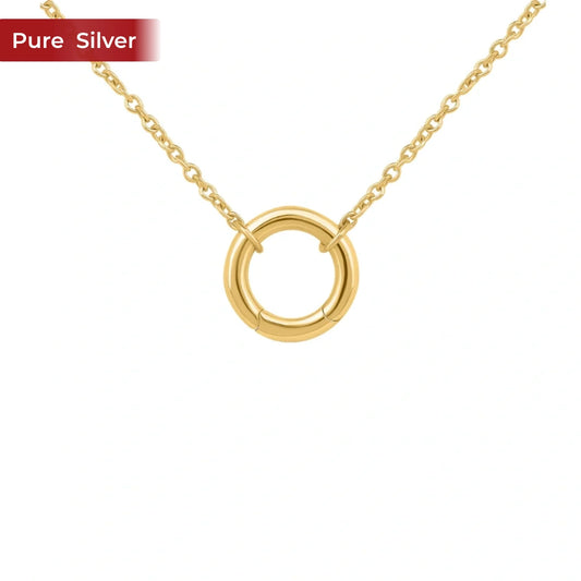 Roovi 925 Sterling Silver Gold Plated Halo Pendant Necklace for Women | Elegant Minimal Chain Necklace