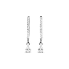 Essential Diamond Hoops in 925 Silver with American Diamond
