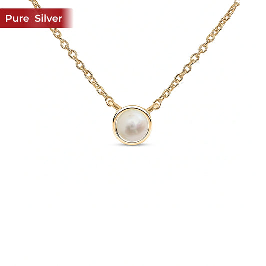 925 Silver Gold Plated Pearl Necklace for Women | Elegant Minimal Occasion Wear – Roovi