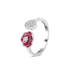 Roovi 925 Sterling Silver Rose  Ring for Women | Minimal Daily Wear Adjustable