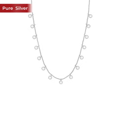 Roovi 925 Sterling Silver American Diamond Necklace for Women | Lightweight Minimal Necklace