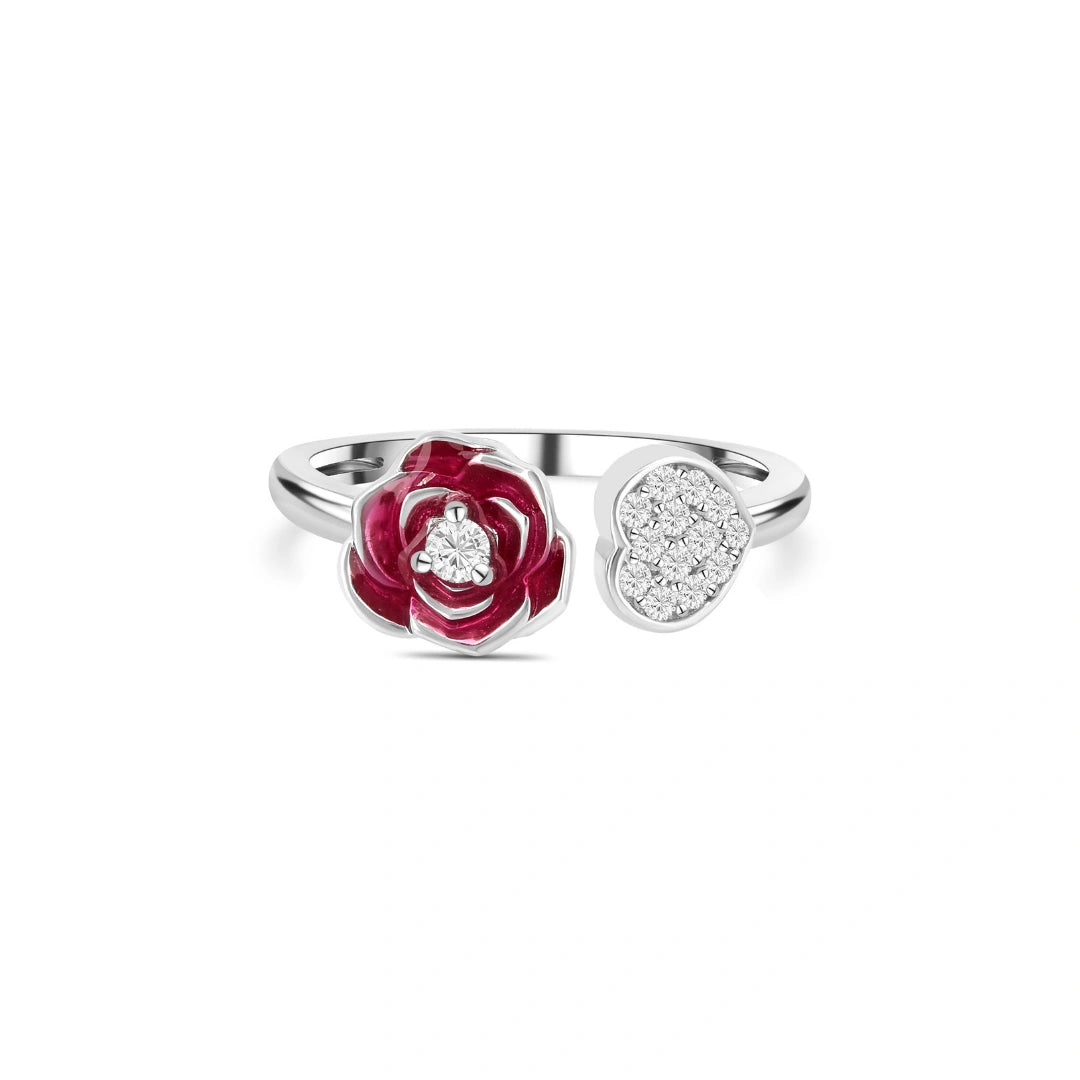 Roovi 925 Sterling Silver Rose  Ring for Women | Minimal Daily Wear Adjustable