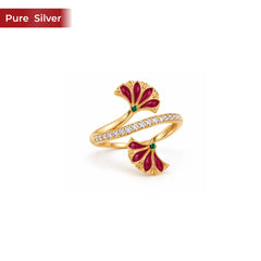 Roovi Zoya Ring 925 Sterling Silver Lotus Ring