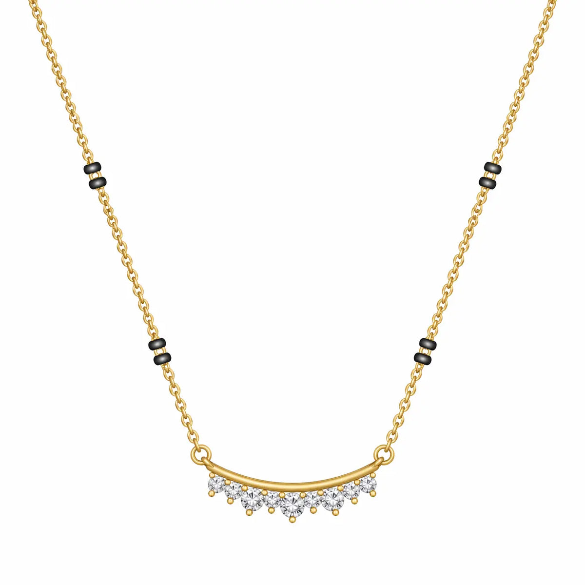 Ira Fine Lab Diamond Mangalsutra in 18kt Gold Vermeil