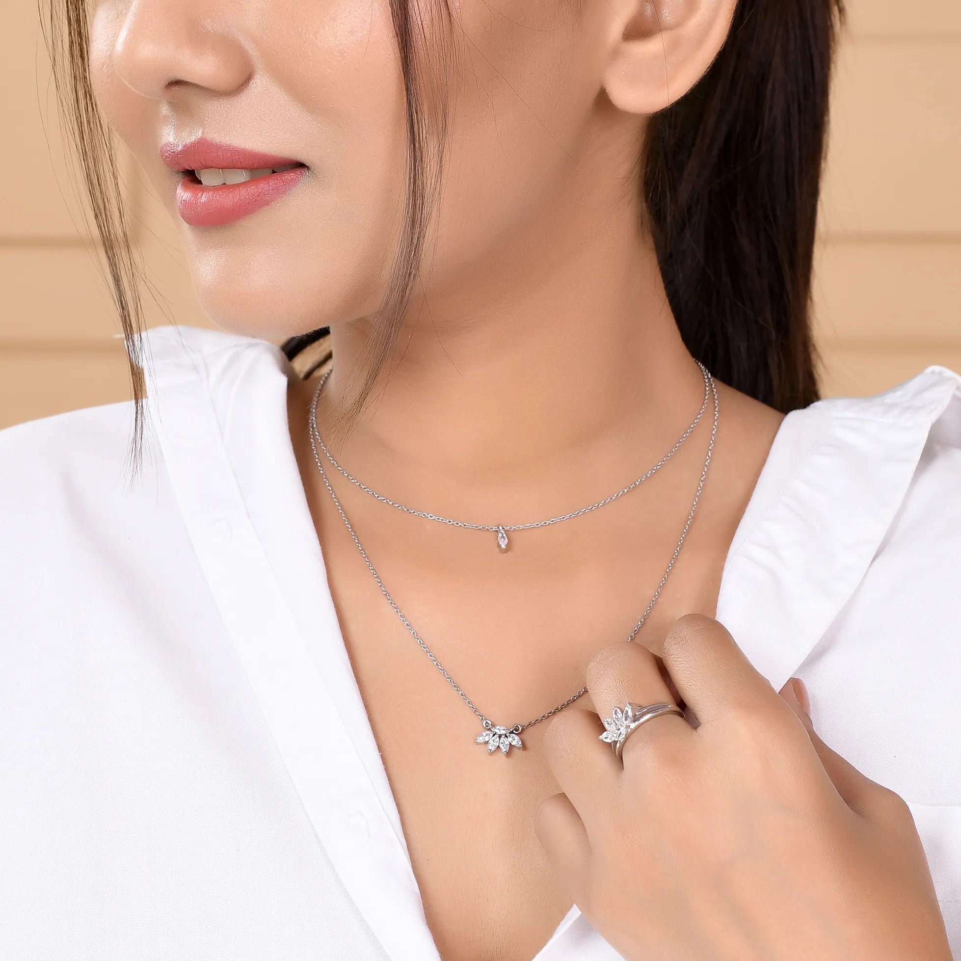 Buy Love to Shine Lotus Silver Necklace in 925 Silver