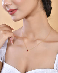 Shop 925 Pure Silver January Birthstone Necklace with Red Ruby