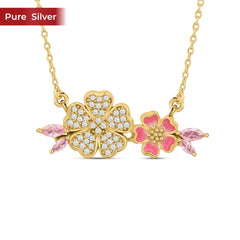 Roovi Bloom Babe Floral Necklace in 925 Silver