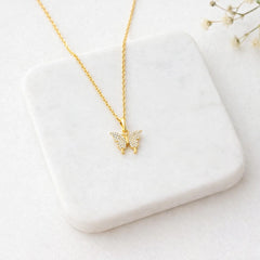 Roovi Magical Butterfly Pendant Necklace in 925 Sterling Silver