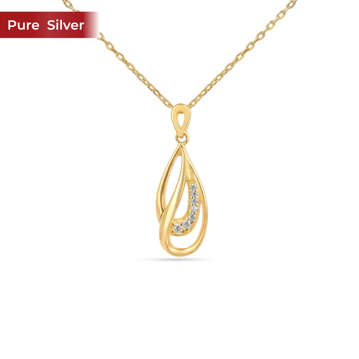 Roovi 925 Sterling Silver Gold Plated Leaf Necklace for Women | Elegant Minimal Necklace with Chain