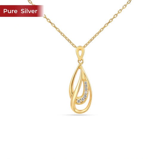 Roovi 925 Sterling Silver Gold Plated Leaf Necklace for Women | Elegant Minimal Necklace with Chain