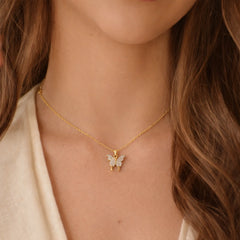 Roovi Magical Butterfly Pendant Necklace in 925 Sterling Silver