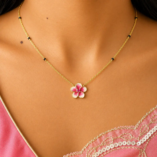 Roovi Petal Glow 925 Silver Mangalsutra with 22kt Gold Plating