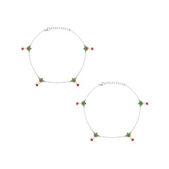 Amrapali 925 Silver Anklet for Women I 2 Pc